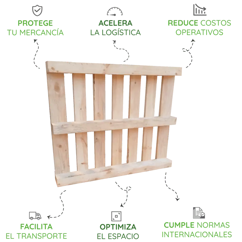 Parihuela de madera industrial diseñada para carga pesada y exportación - Selma Perú