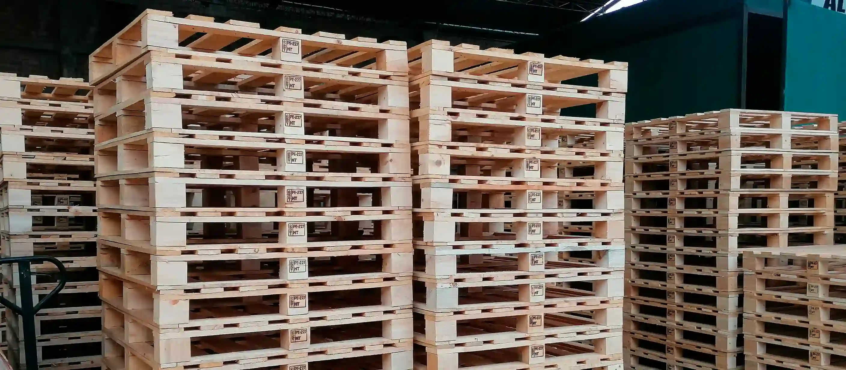 Vista en detalle de la estructura de un pallet diseñado a medida
