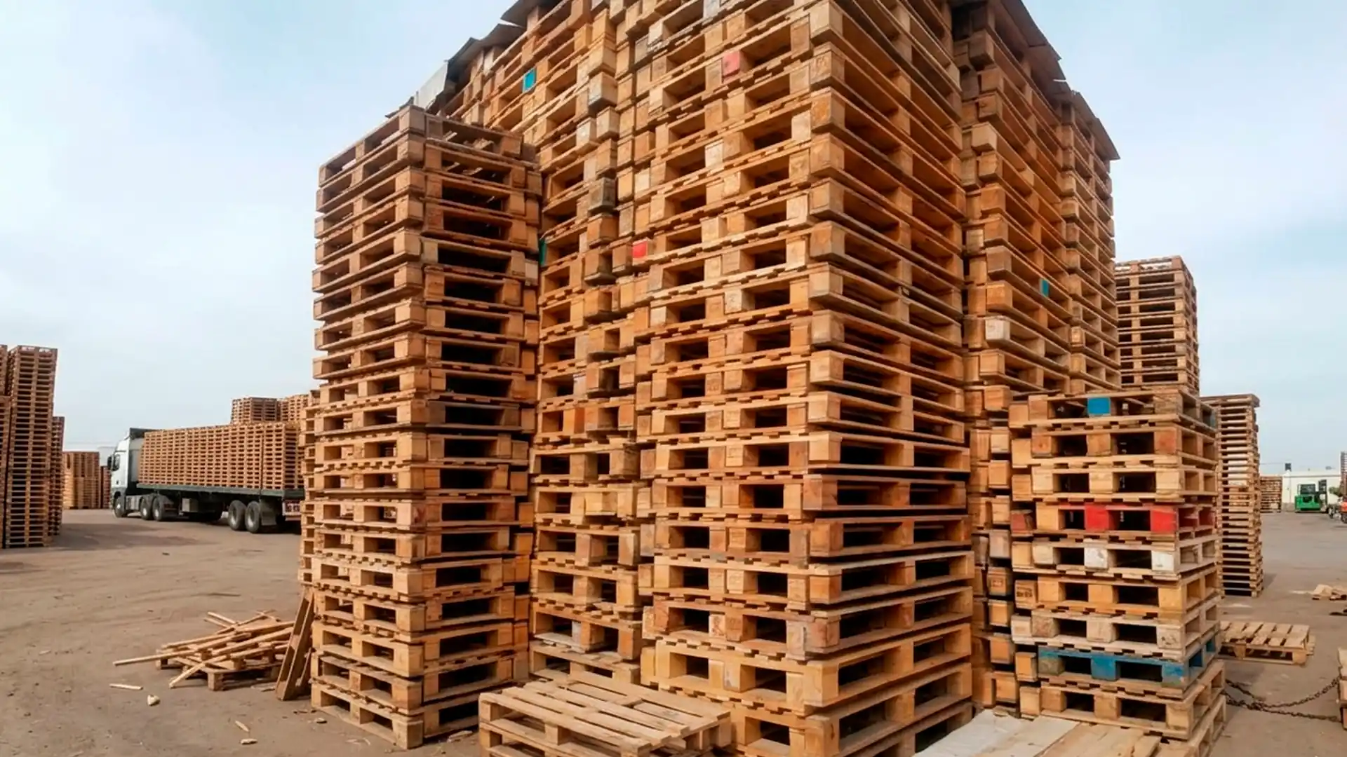 Foto de pallets recuperados y acondicionados